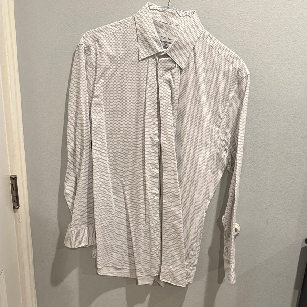Men's White Patterned Shirt - Picture 1 of 4
